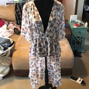 High Low Floral Kimono